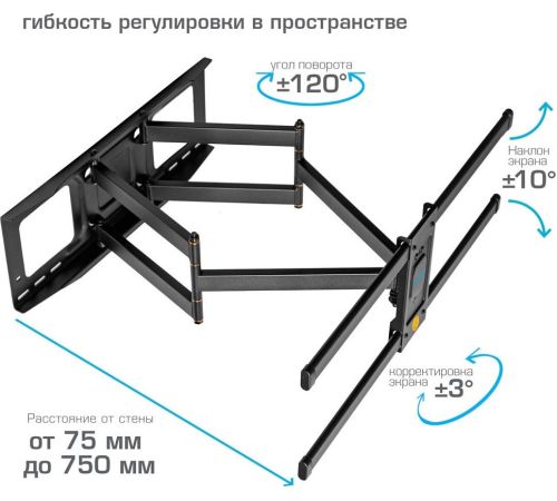 Кронштейн для телевизора Tuarex Alta-660 черный