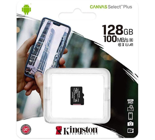 Карта памяти Kingston Canvas Select Plus microSDXC 128GB