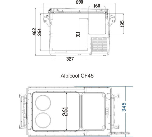 Компрессорный автохолодильник Alpicool CF45 без адаптера 220В