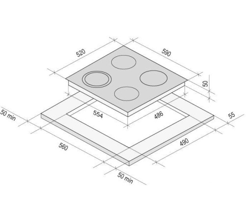 Варочная панель Krona Orsa 60 BL