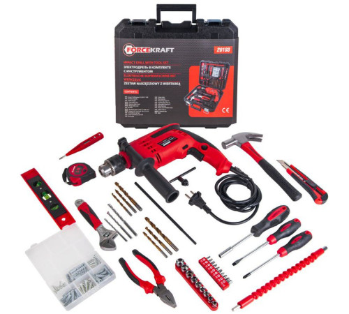 Безударная дрель ForceKraft FK-20103 набор оснастки