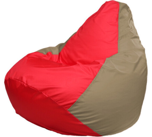 Кресло-мешок Flagman Груша Макси Г2.1-171 бежевый темный/красный