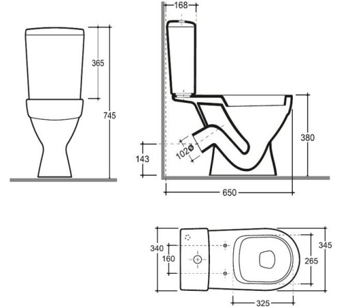 Унитаз напольный Керамин Толедо МЛ Инкоэр с микролифтом