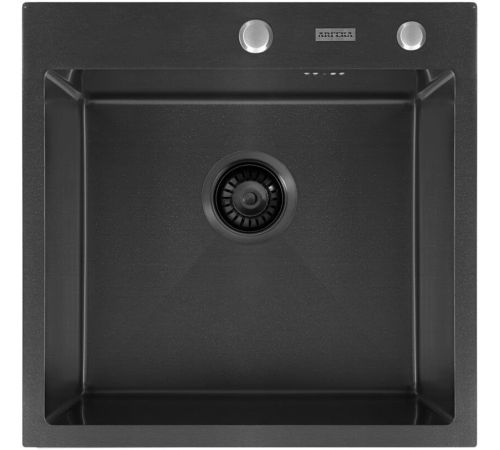 Кухонная мойка ARFEKA ECO AR мойка 500*500, коландер F, дозатор BLACK