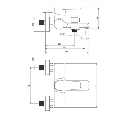 Смеситель Deante Tubo BUT 010M