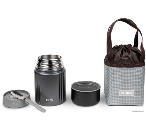 Термос для еды Miku 780 мл темно-серый