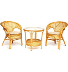 Набор садовой мебели TetChair Pelangi стол/2 кресла, без подушек, honey