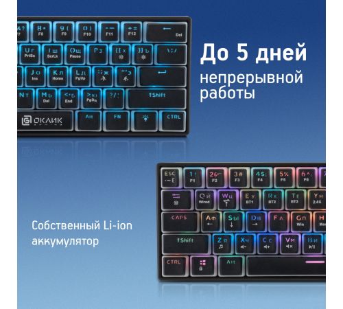 Клавиатура Оклик K763W черный