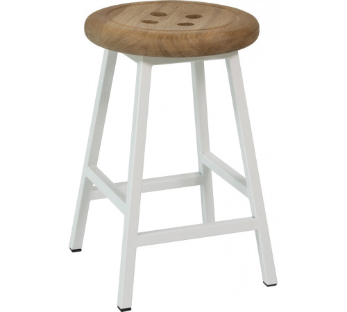 Табурет Stal-Massiv Button-47 дуб натуральный/белый