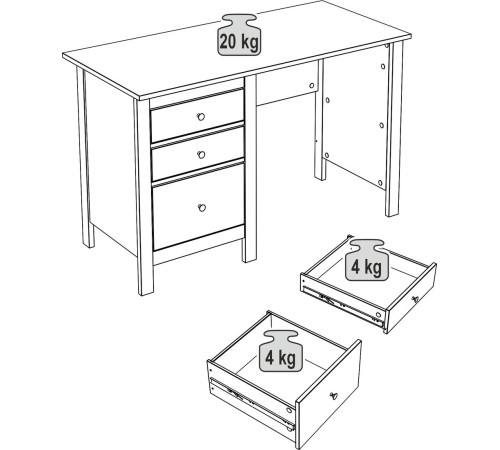 Офисный стол Mio Tesoro Сага 120x56 2.08.06.160.4 серый