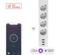 Умный удлинитель EKF Connect Wi-Fi c USB RCE-1-WF