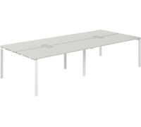 Офисный стол Norden 320х143.8х75 SG.256.SH.63.WH белый/серый бархат