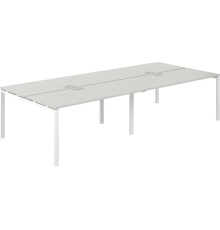 Офисный стол Norden 320х143.8х75 SG.256.SH.63.WH белый/серый бархат