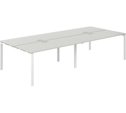 Офисный стол Norden 320х143.8х75 SG.256.SH.63.WH белый/серый бархат
