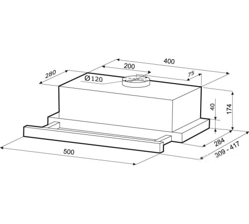 Кухонная вытяжка Krona Kamilla 500 Air 1 черный