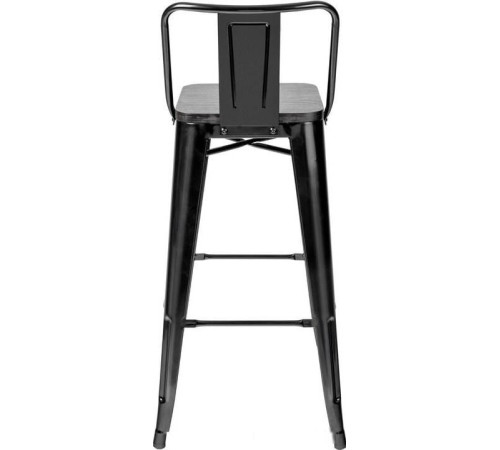 Стул Tolix Soft черный глянцевый/темное дерево