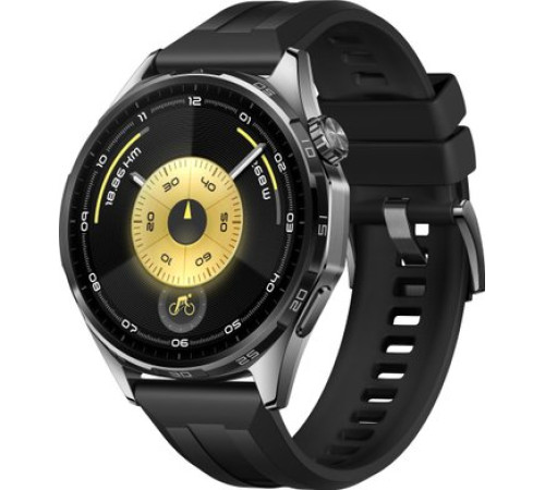 Умные часы Huawei Watch GT 6 46 мм черный, с черным силиконовым ремешком, международная версия