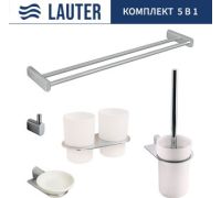 Набор аксессуаров для ванной Lauter 21SH2081 + 21SH2051 + 21SH2091 + 21SH42021 + 21SH2111 Chrome, 5 предметов