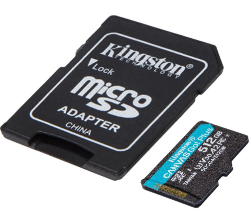 Карта памяти Kingston Canvas Go! microSDXC 512GB SDCG4/512GB с адаптером