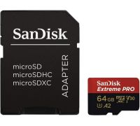 Карта памяти SanDisk Extreme PRO microSDXC SDSQXCU-064G-GN6MA 64GB с адаптером