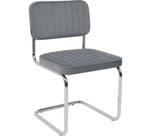 Офисный стул AksHome Славия Люкс Kiton 711 серый велюр/хром