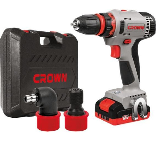 Дрель-шуруповерт Crown CT21081HQ-2 BMC с 2-мя АКБ, кейс