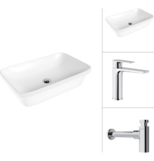 Умывальник Lauter 21370 + Reef 21CK678C с сифоном 21635CH хром