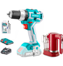 Total TOSLI23062 шуруповерт, миксер, с 2-мя АКБ, оснастка