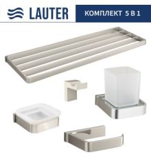 Набор аксессуаров для ванной Lauter 21SH7061 + 21SH7051 + 21SH7091 + 21SH7101 + 21SH7131 Chrome, 5 предметов