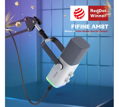 Проводной микрофон FIFINE AM8T белый