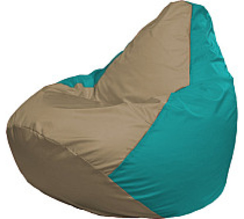 Кресло-мешок Flagman Груша Медиум XL Г1.1-98 темно-бежевый/бирюзовый