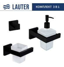 Набор аксессуаров для ванной Lauter 21SH71062 + 21SH71092 + 21SH71092 Matt Black, 3 предмета