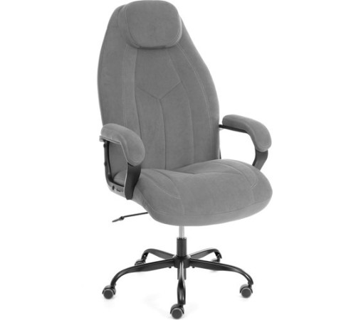 Офисное кресло TetChair Boss metalBL велюр, серый, 29