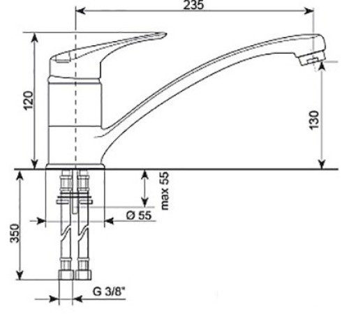 Смеситель Ulgran U-003 328 бежевый
