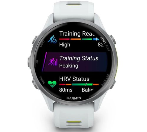 Умные часы Garmin Forerunner 970 47 мм белый/зеленый