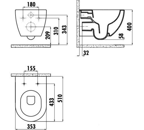 Унитаз Creavit Free FE322-11CB00E-0000 + KC0903.02.0000E