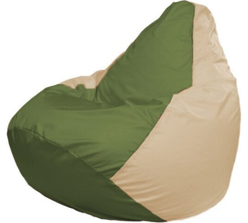 Кресло-мешок Flagman Груша Макси Г2.1-225 бежевый/оливковый