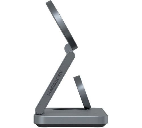 Беспроводное зарядное Magssory Yoga 3 в 1 Charging Station для Apple Qi2 WCH016m темно-серый