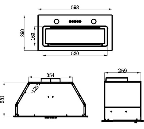 Кухонная вытяжка MAUNFELD Trapeze 601GG белый