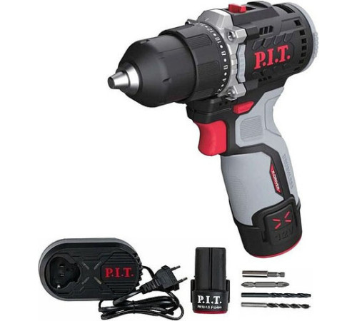Дрель-шуруповерт P.I.T. PBM12K-10B/2 с 2-мя АКБ, кейс