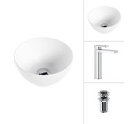 Умывальник Lauter 21601E + Cascade 21СК0655C с донным клапаном 21190CH хром