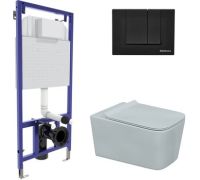Унитаз подвесной Berges Wasserhaus Floe Rimless + Floe Slim SO + Novum525 + F5 Soft Touch 043230
