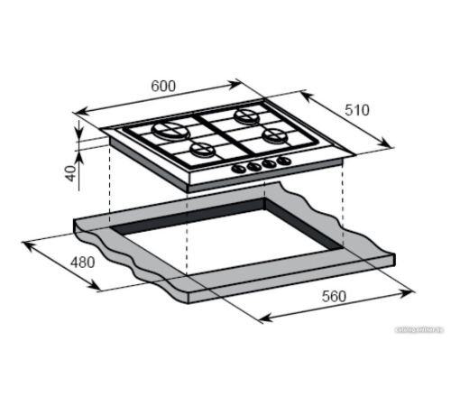 Варочная панель Weissgauff HGG 640 BG Nano Glass