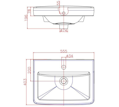 Умывальник Керамин Милан 55