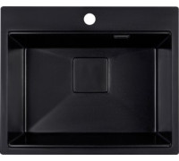 Кухонная мойка Marblan Comfort 60 оникс, с сифоном и колландером