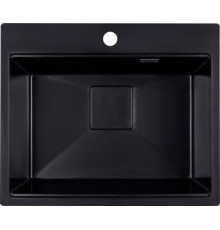 Кухонная мойка Marblan Comfort 60 оникс, с сифоном и колландером