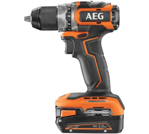 Дрель-шуруповерт AEG Powertools BS 18SBL-202C 4935472277 с 2-мя АКБ, кейс