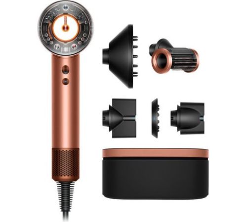 Фен Dyson HD16 Supersonic Nural Straight+Wavy с переходником на евровилку, янтарный шелк