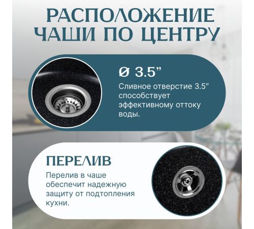 Кухонная мойка Saniteco Linea черный