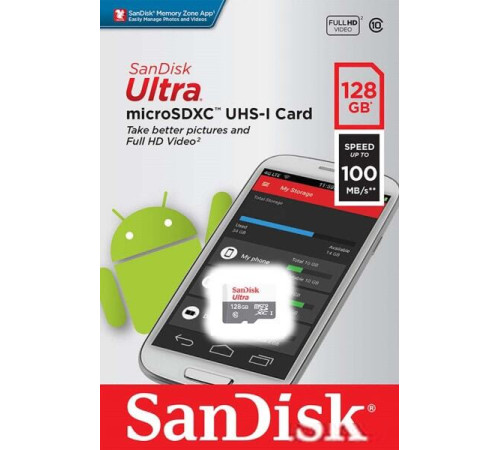 Карта памяти SanDisk microSDXC SDSQUNR-128G-GN6MN 128GB